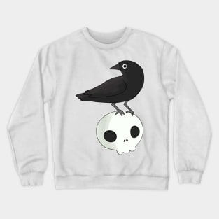 crow and skull illustration Crewneck Sweatshirt
